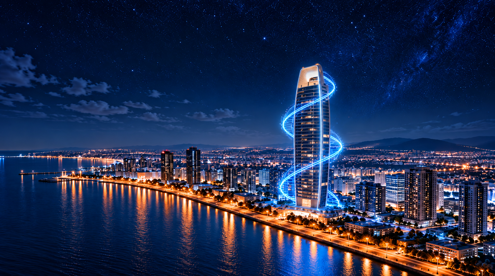 Limassol skyline at night