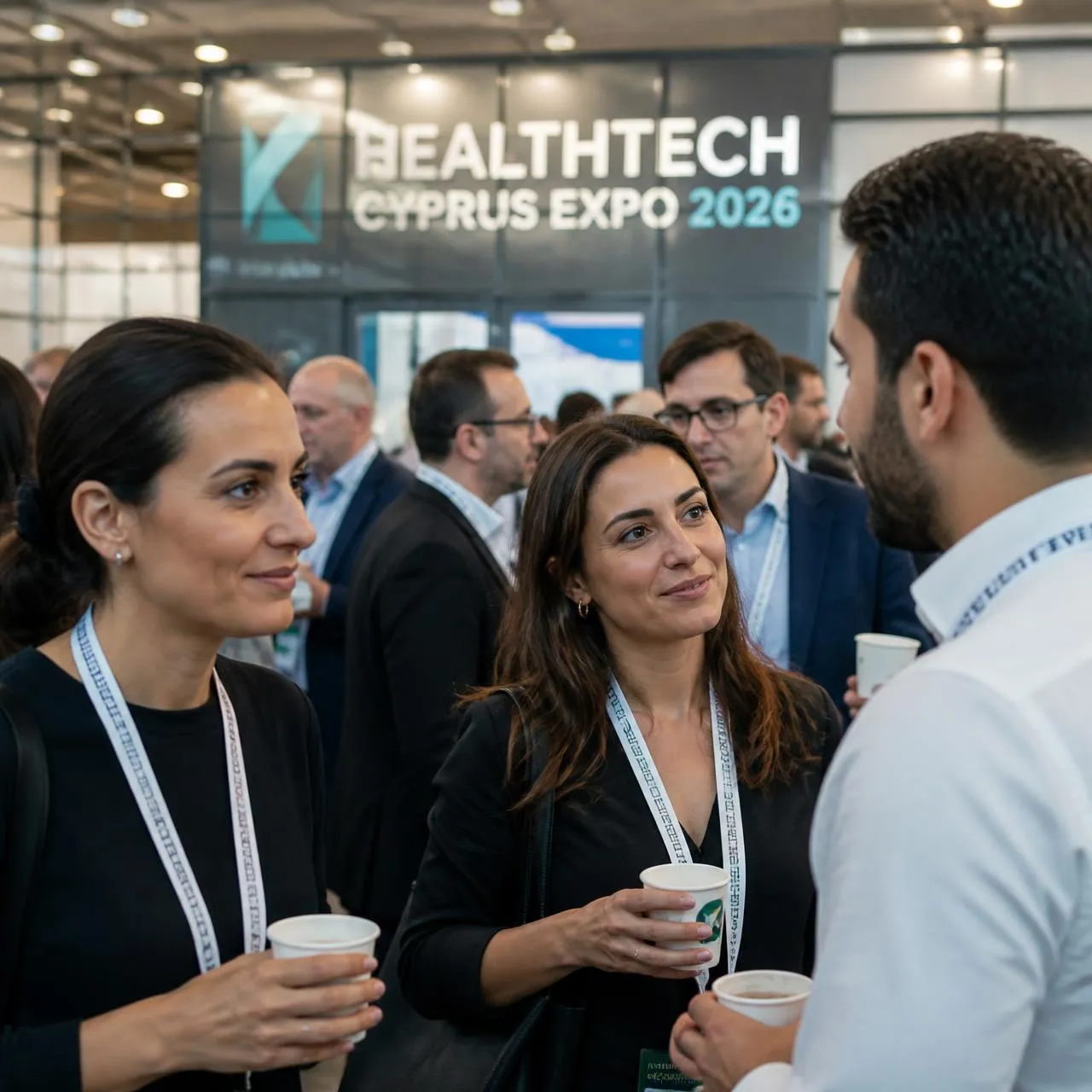 Attendees networking